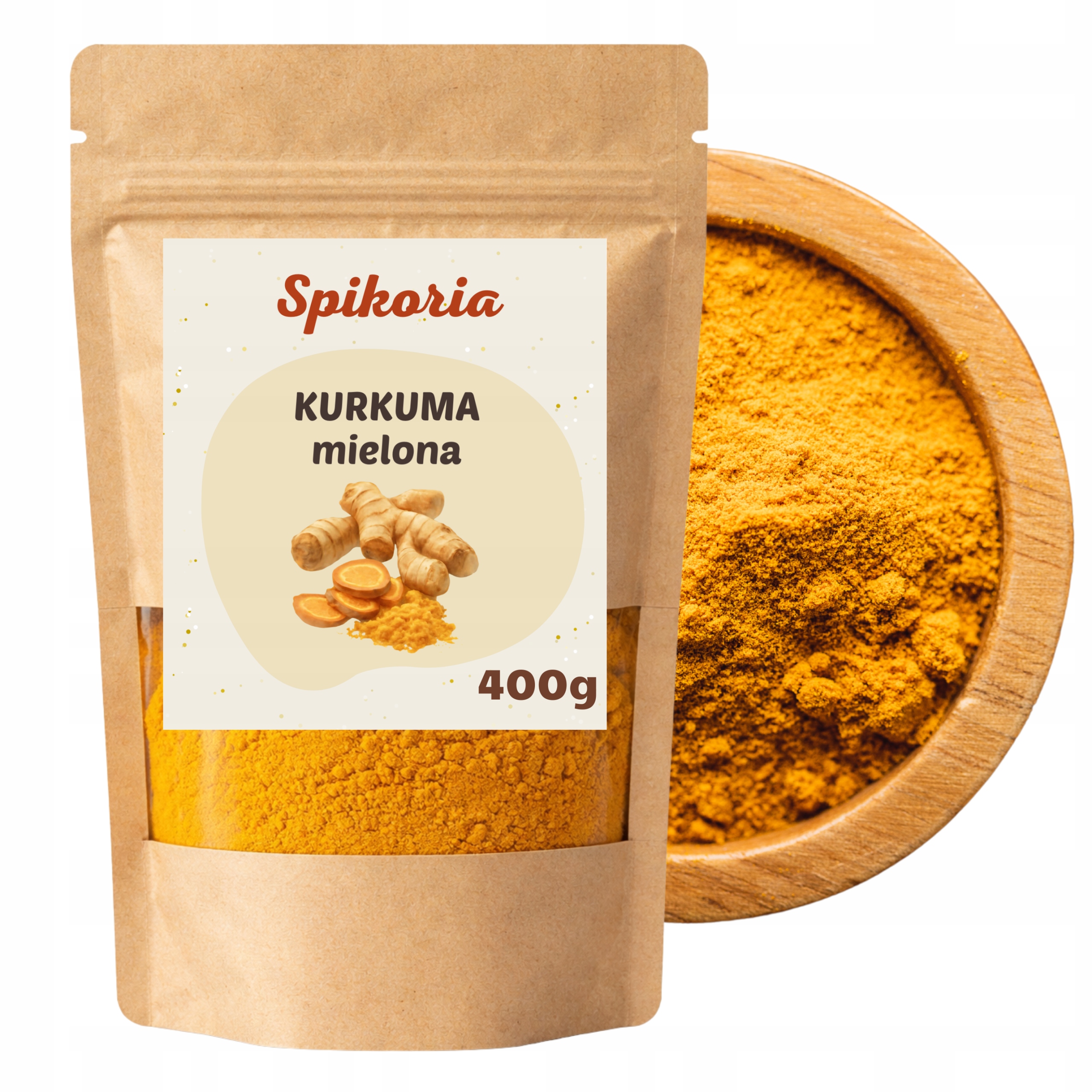 KURKUMA MIELONA 400g Świeża naturalna aromatyczna przyprawa Spikoria - obrazek 2