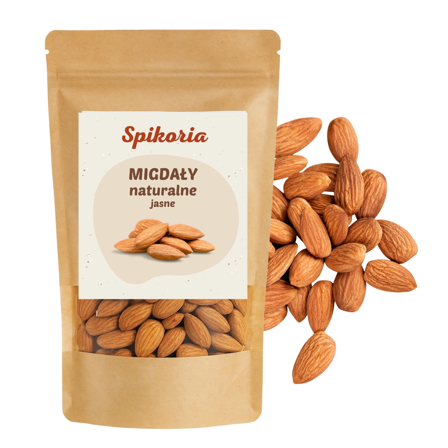 MIGDAŁY NATURALNE JASNE 1kg Kalifornijskie duże świeże całe 1000g Spikoria - obrazek 3