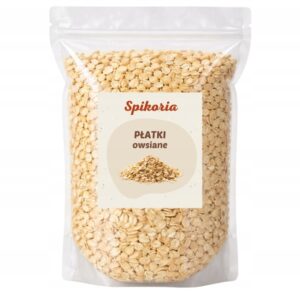 PŁATKI OWSIANE 1kg Naturalne śniadanie zdrowe dieta bez dodatków Spikoria
