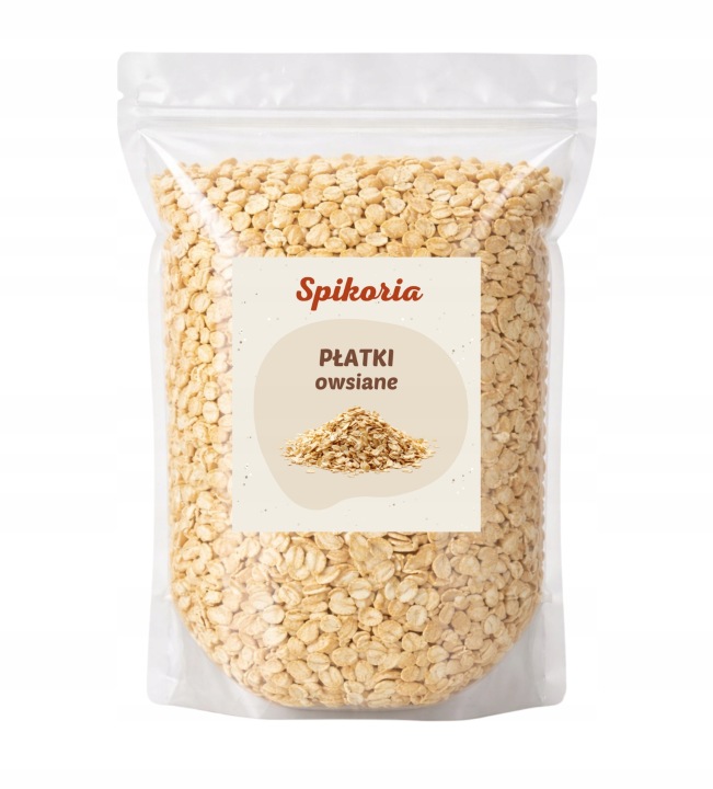 PŁATKI OWSIANE 1kg Naturalne śniadanie zdrowe dieta bez dodatków Spikoria
