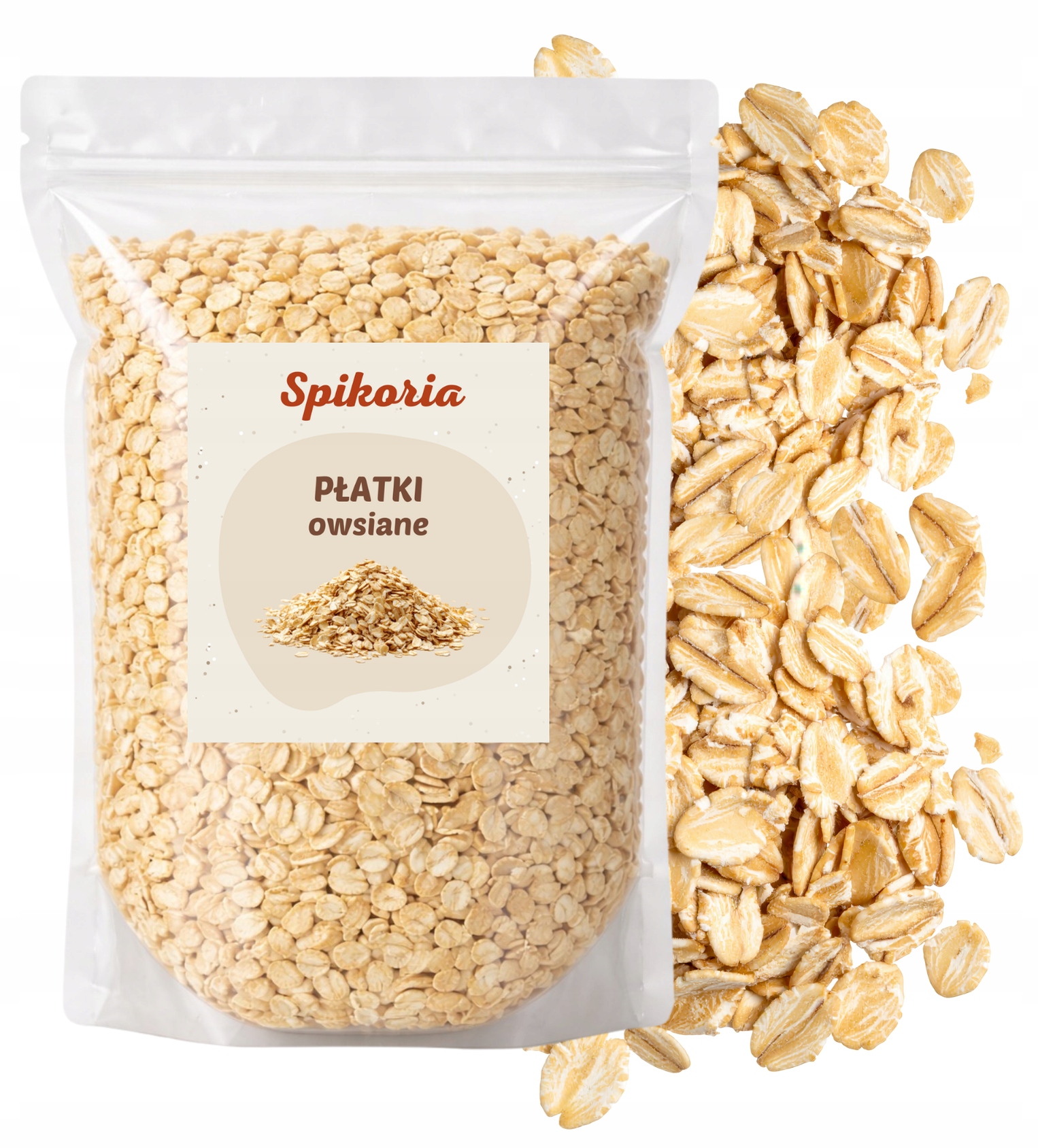 PŁATKI OWSIANE 1kg Naturalne śniadanie zdrowe dieta bez dodatków Spikoria - obrazek 3