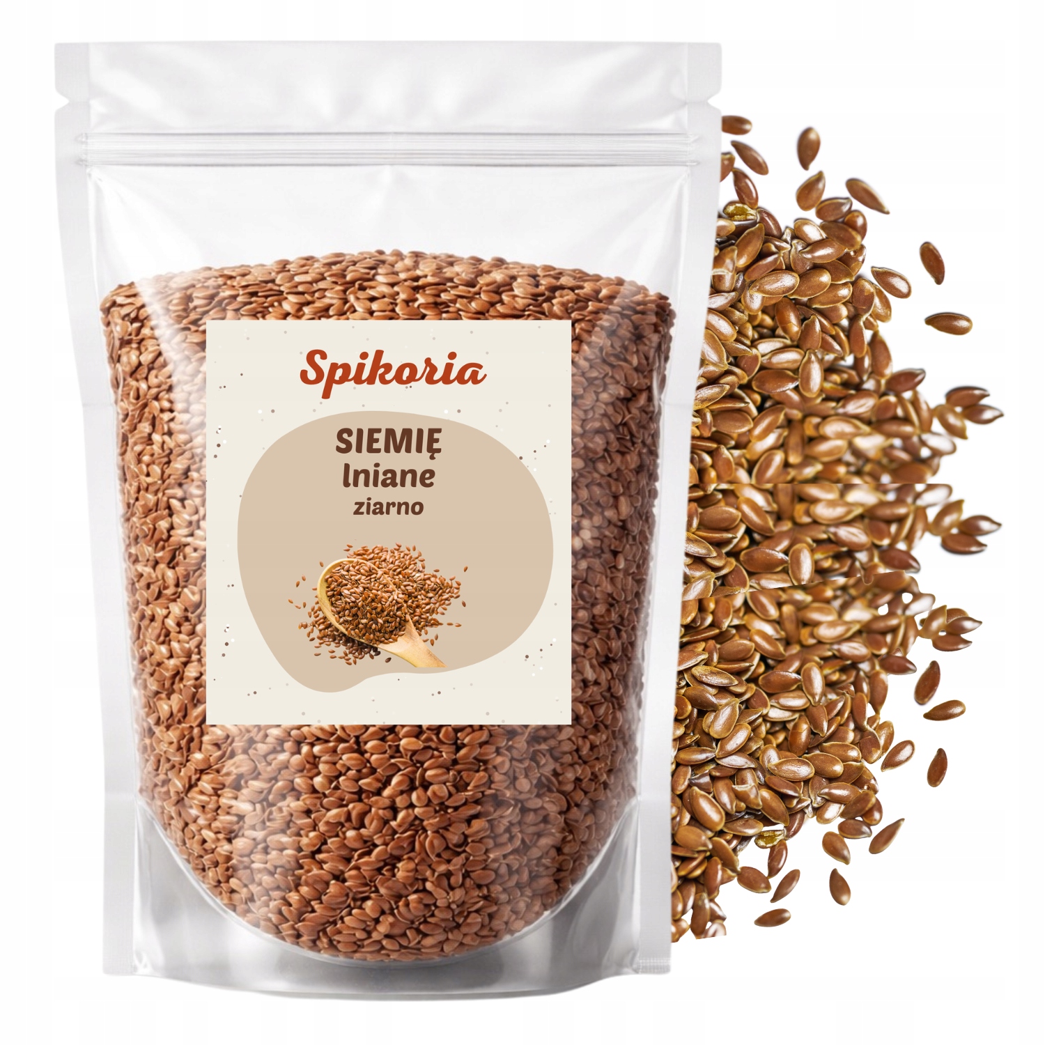 SIEMIĘ LNIANE BRĄZOWE naturalne 1kg len brązowy wysoka jakość Spikoria - obrazek 2