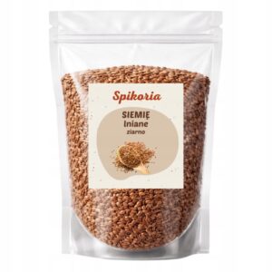 SIEMIĘ LNIANE BRĄZOWE naturalne 500g len brązowy wysoka jakość Spikoria