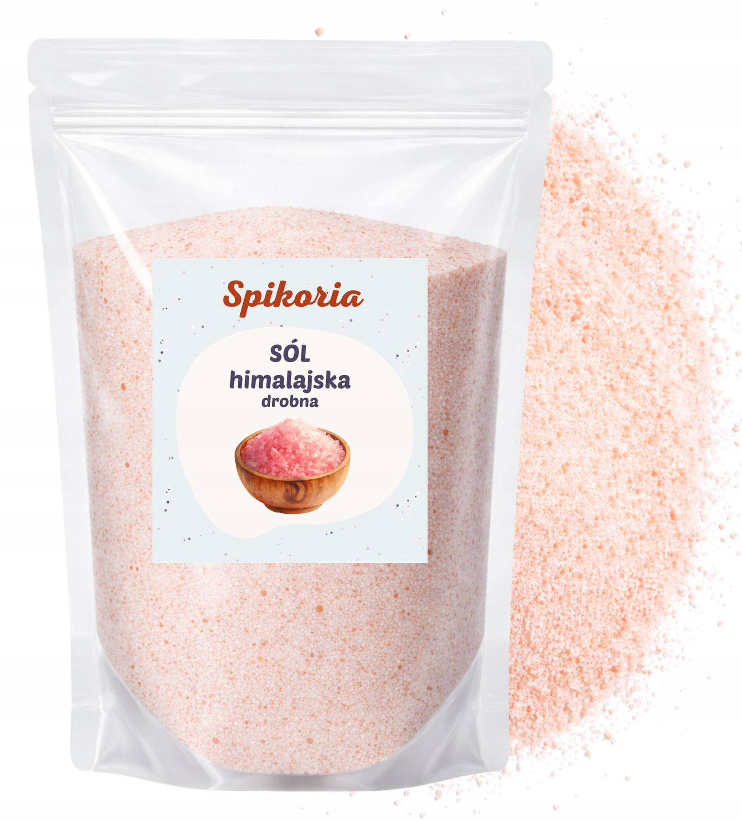 SÓL HIMALAJSKA DROBNA 1kg Różowa jodowana spożywcza Spikoria - obrazek 3