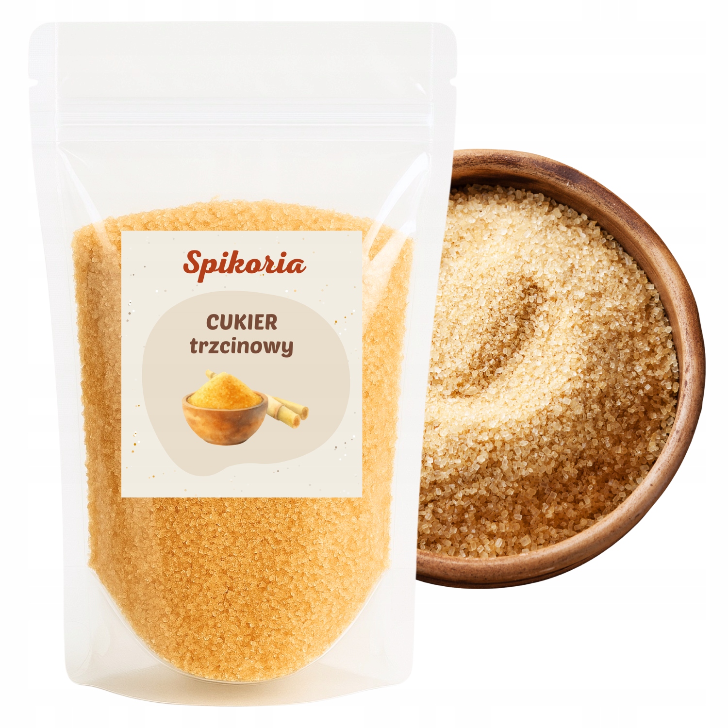 CUKIER TRZCINOWY 1kg nierafinowany naturalny wysokiej jakości Spikoria - obrazek 3