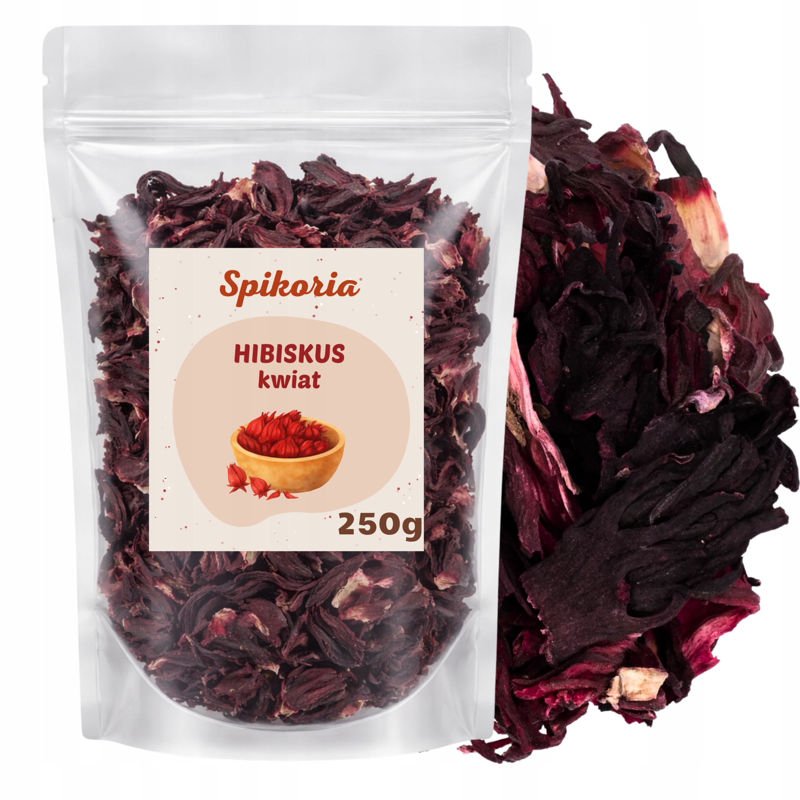 HIBISKUS SUSZONY 250g kwiat hibiskusa herbata napar premium Spikoria - obrazek 2