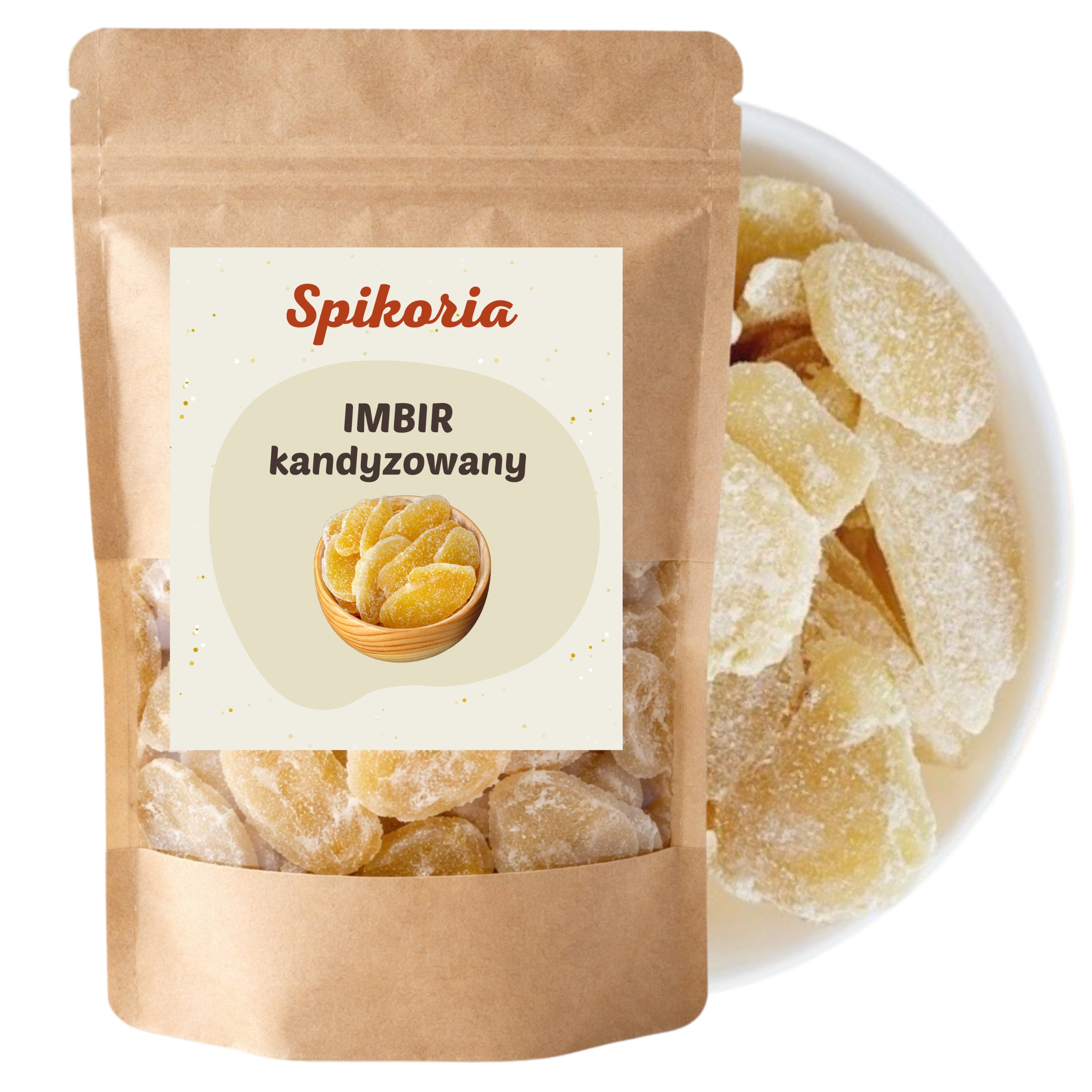 IMBIR KANDYZOWANY płatki 800g przyprawa suszony naturalny do Herbaty - obrazek 3