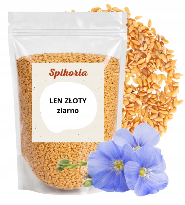 SIEMIĘ LNIANE ZŁOCISTE 2kg Nasiona Len złote jakość premium Spikoria - obrazek 3