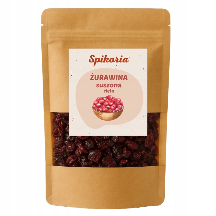 ŻURAWINA SUSZONA CIĘTA 500g premium naturalna wyselekcjonowana Spikoria