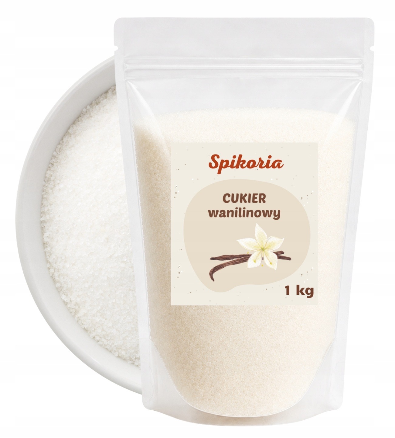CUKIER WANILINOWY 1 kg do ciast wypieków deserów Aromatyczny Spikoria