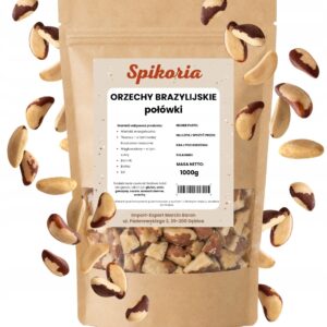 ORZECHY BRAZYLIJSKIE połówki 1 kg superfood wegańskie bez cukru Spikoria