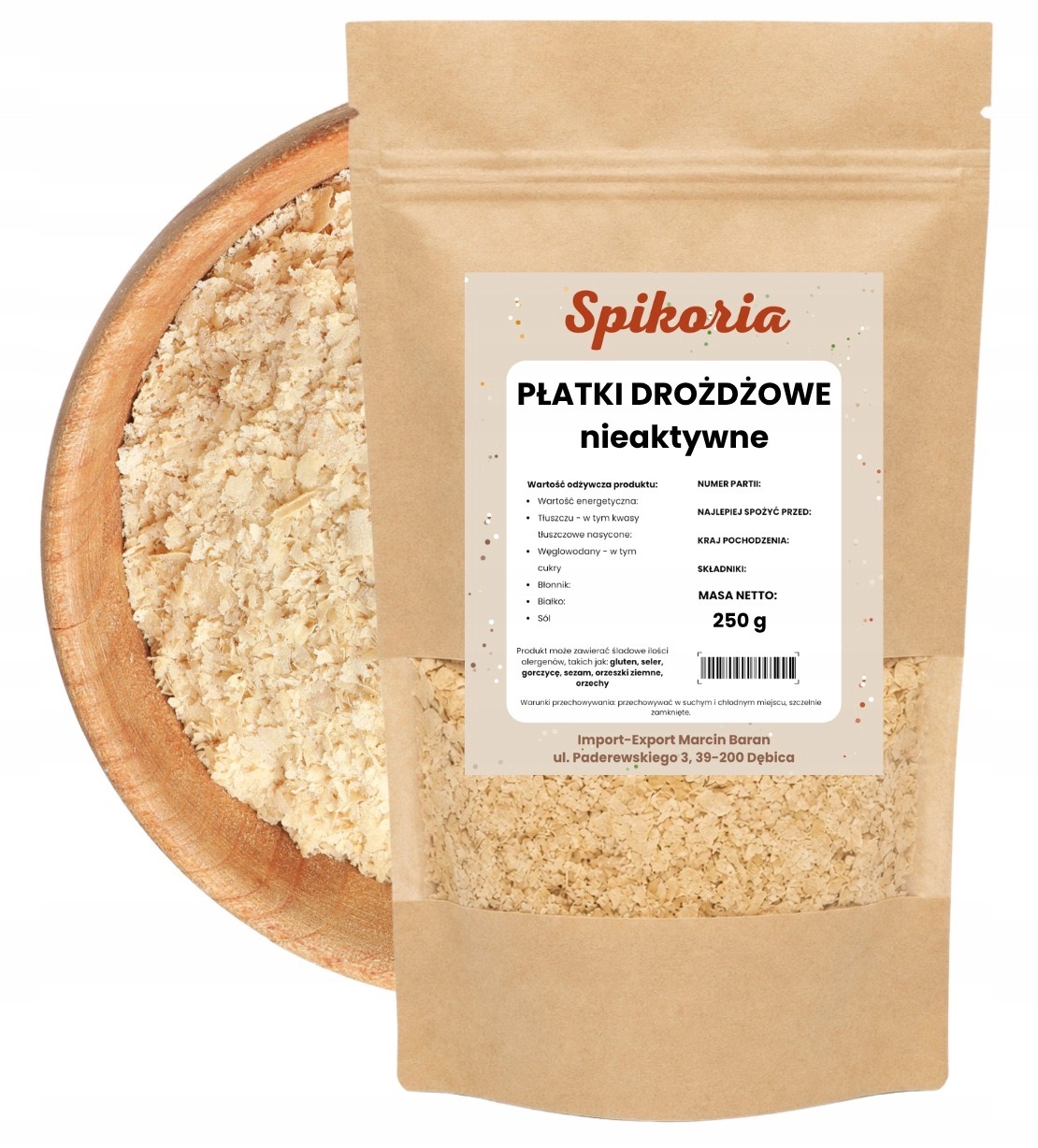 PŁATKI DROŻDŻOWE 250 g Drożdże nieaktywne naturalne wysoka jakość Spikoria