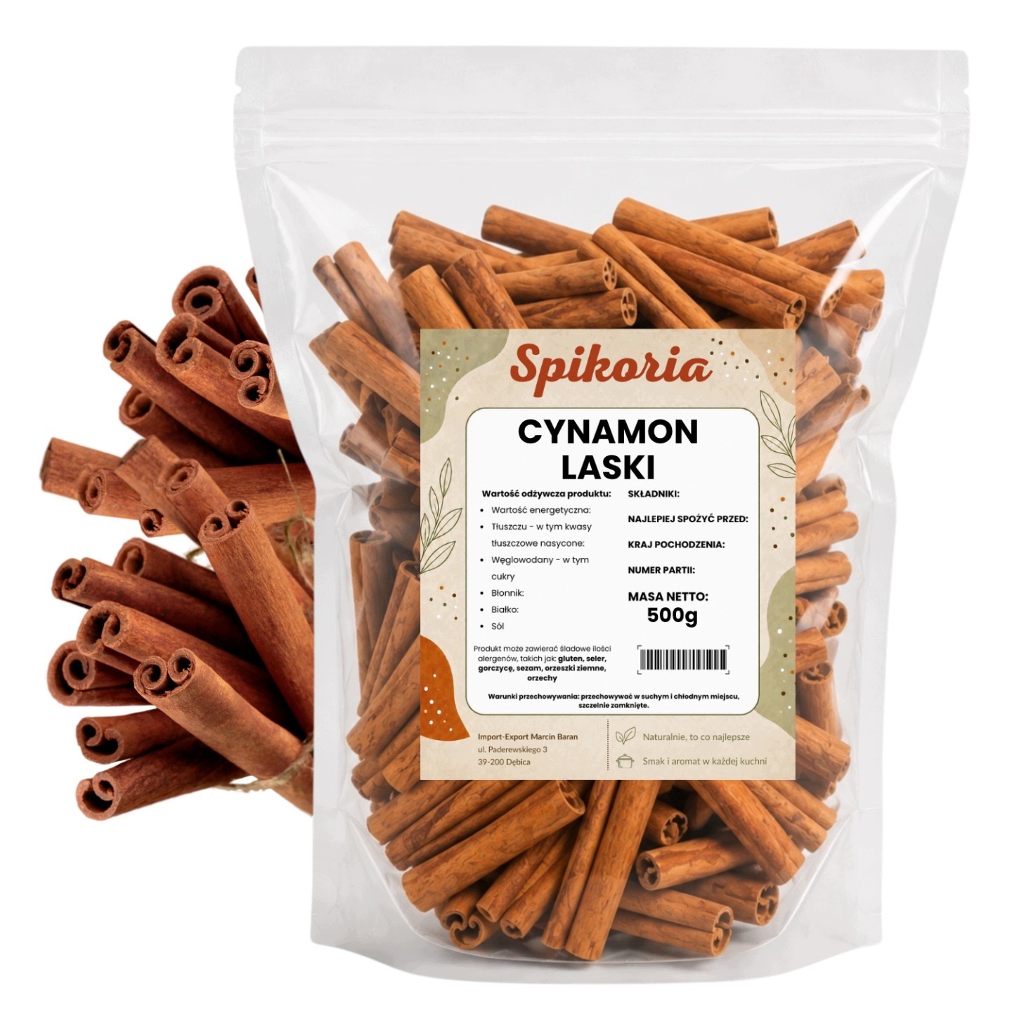 CYNAMON LASKI 500g laska cynamonu całe kora naturalne aromatyczne spikoria