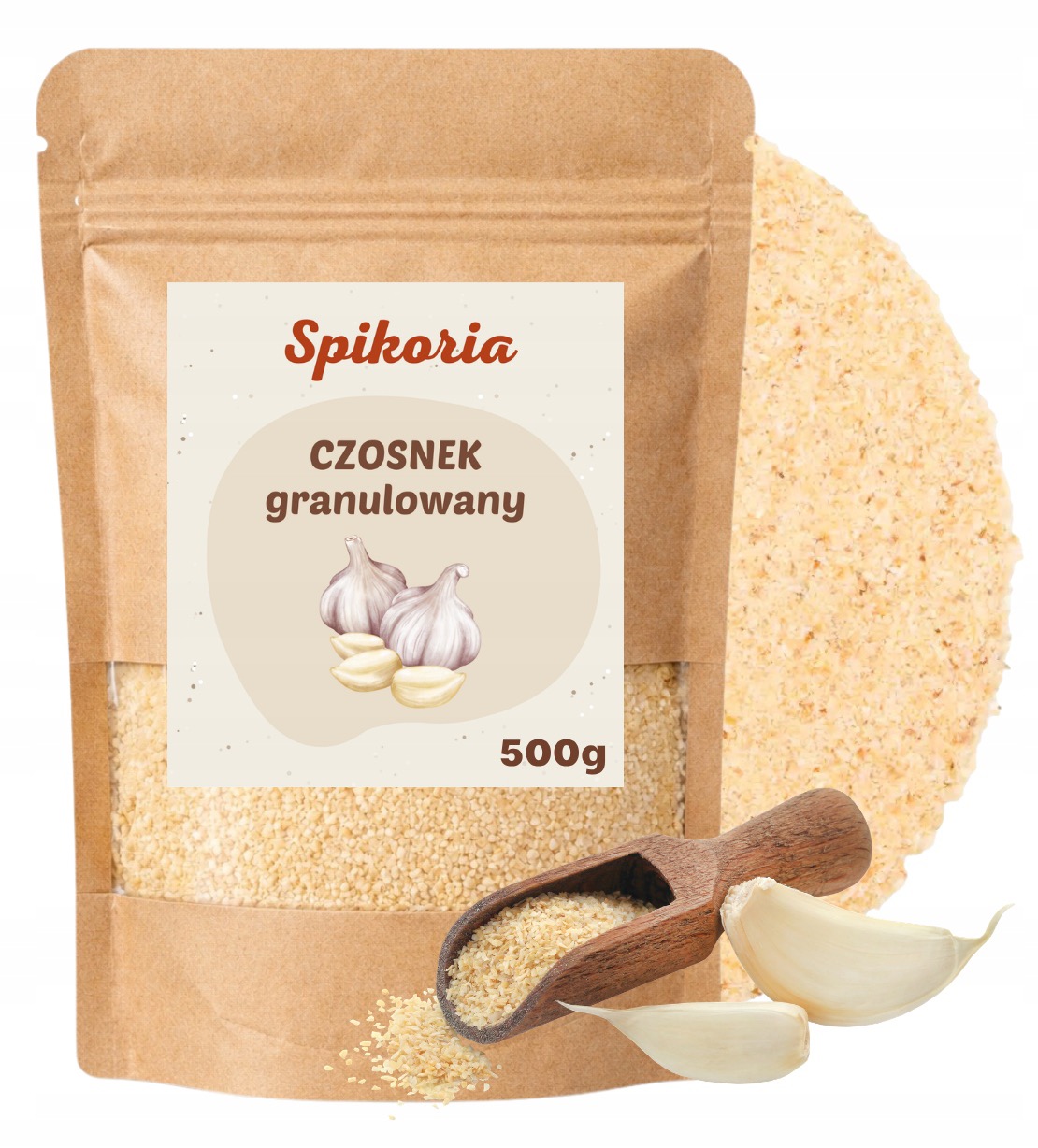 Czosnek Granulowany Drobny 500 g Suszony Przyprawa Spożywcza Spikoria